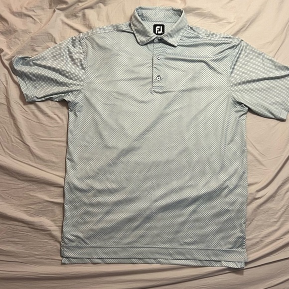 FootJoy Blue and Yellow Golf Polo - Picture 2 of 8